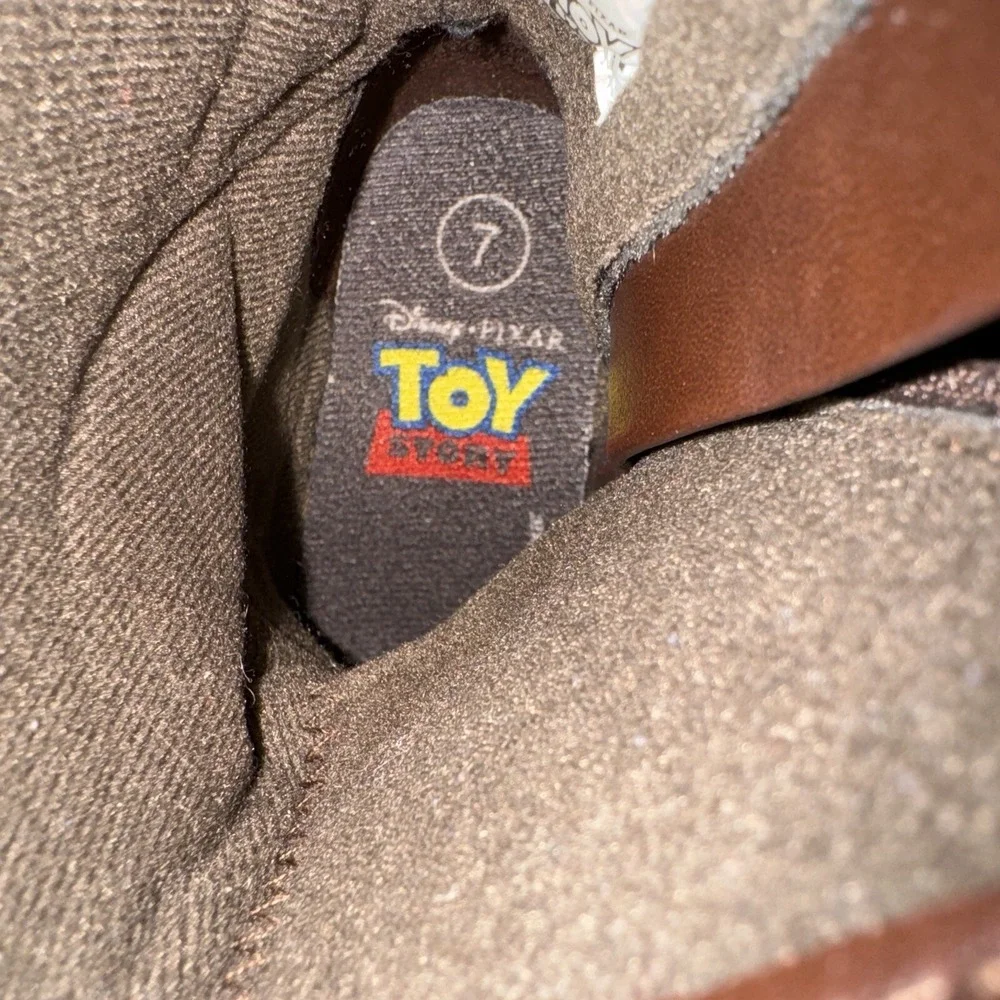 Toy Story Toddler Sz 7 Brown Boots Woody BullsEye Brown Zip Up Disney Childrens